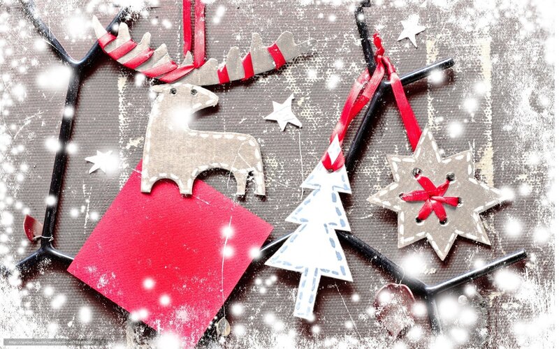 Christmas Ornaments on Branches — Red, Festive, Winter, Illustration