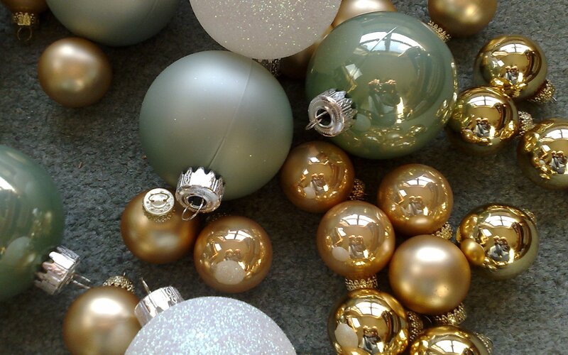 Christmas Ornaments on Carpet