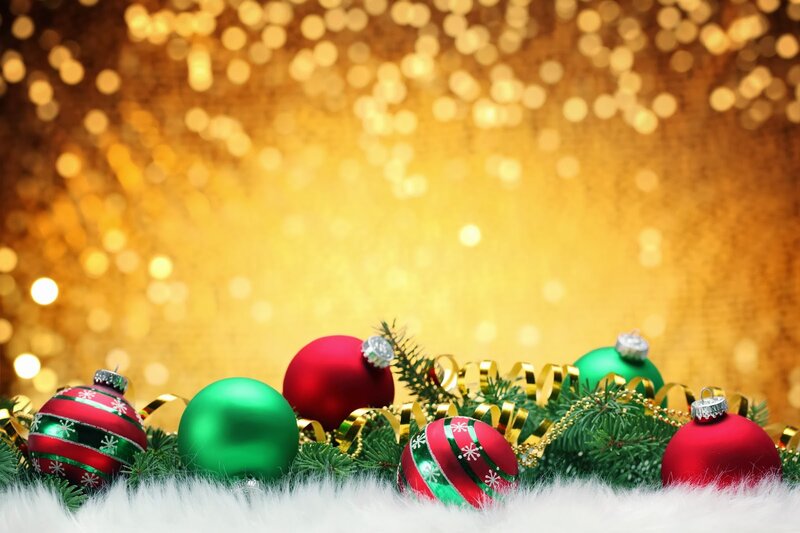 Christmas Ornaments on Fur — Red