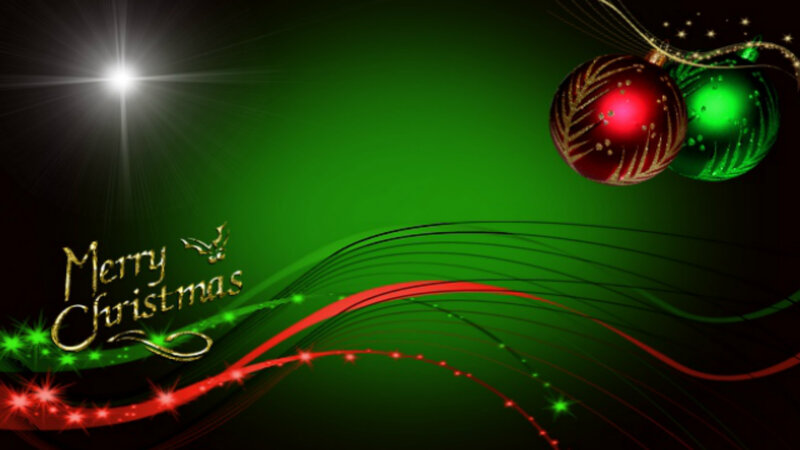 Christmas Ornaments on Green — Festive