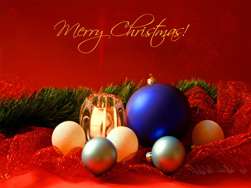 Christmas Ornaments on Red Fabric — Festive