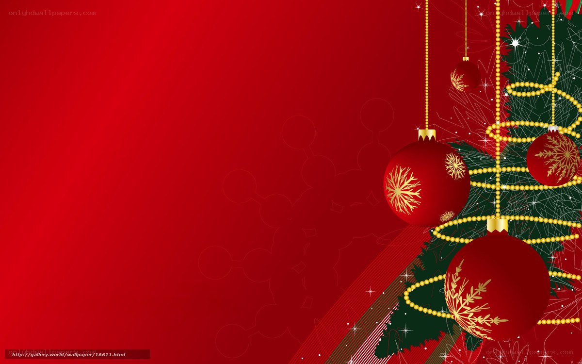 Christmas ornaments on red