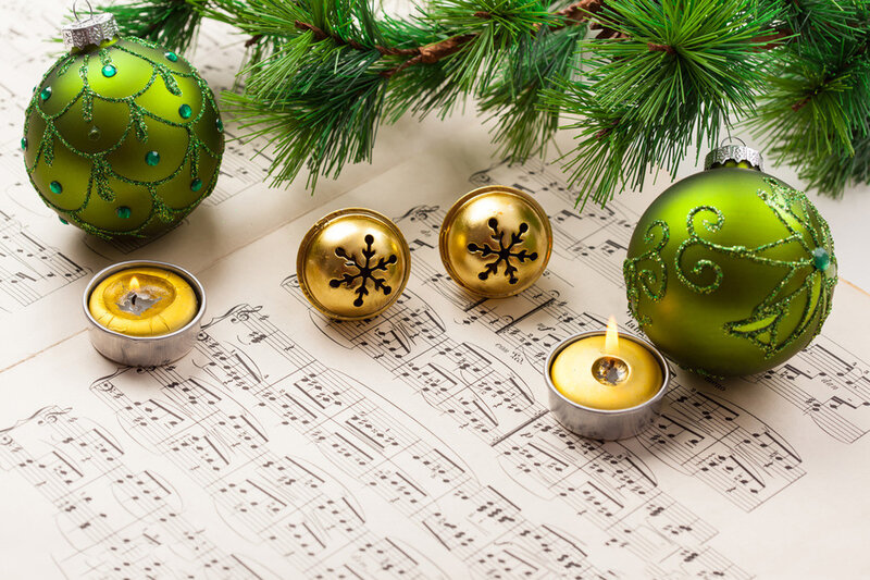 Christmas Ornaments on Sheet Music