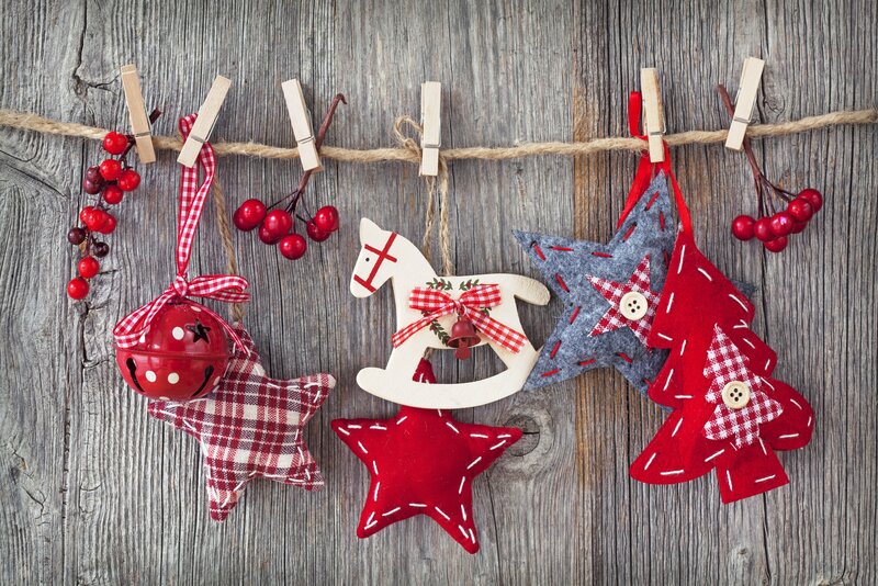 Christmas Ornaments on String