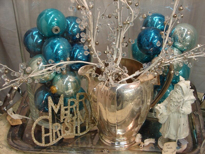 Christmas Ornaments on Tray