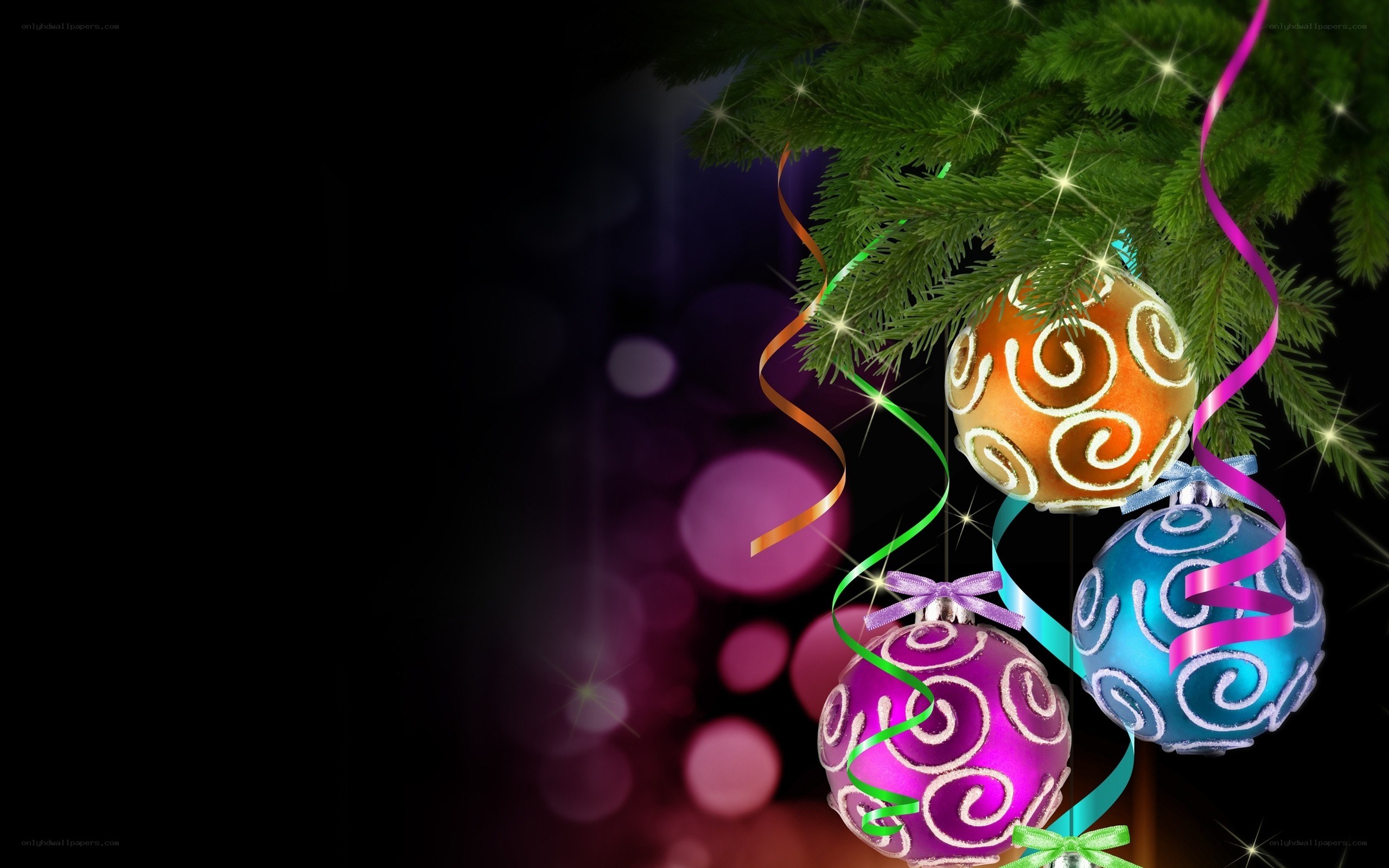 Christmas ornaments on tree