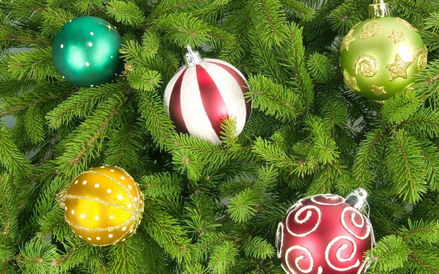 Christmas ornaments on tree