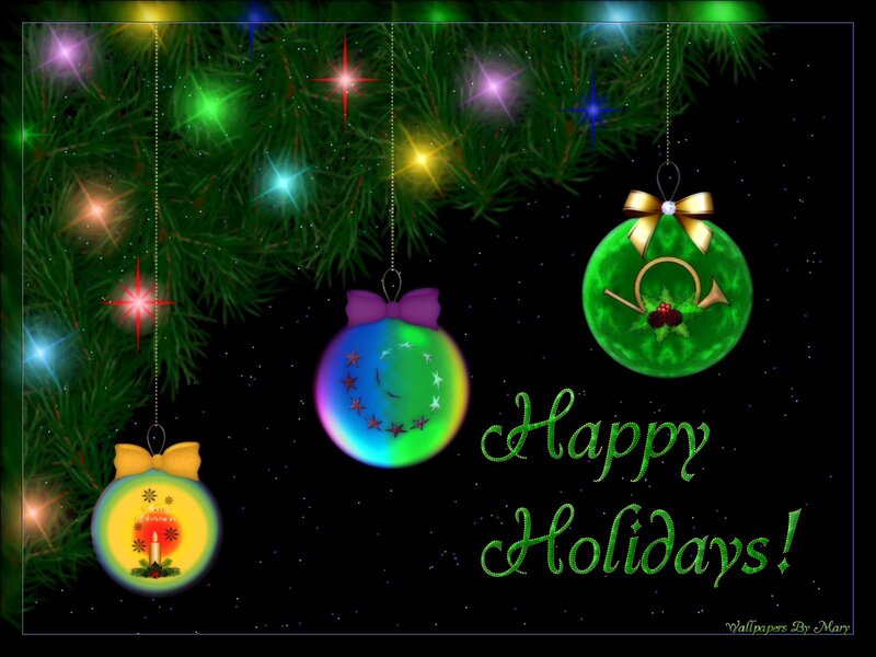 Christmas Ornaments on Tree — Green, Festive, Night