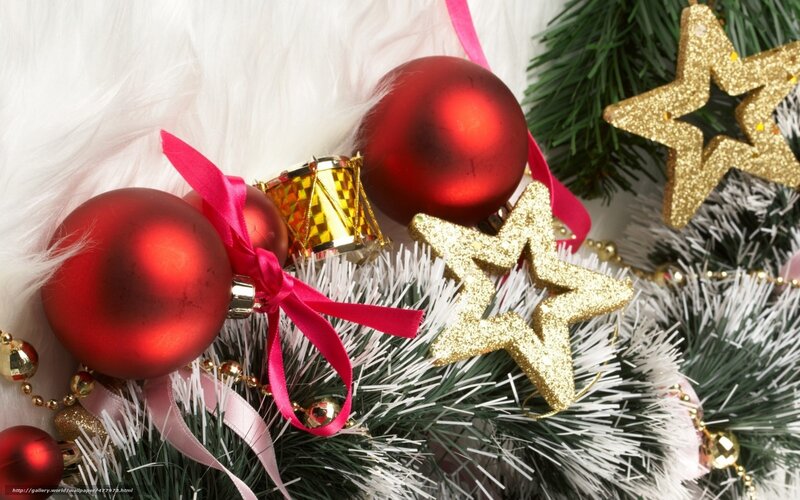 Christmas Ornaments on Tree — Red, Festive, Winter, Photograph, Red Balls