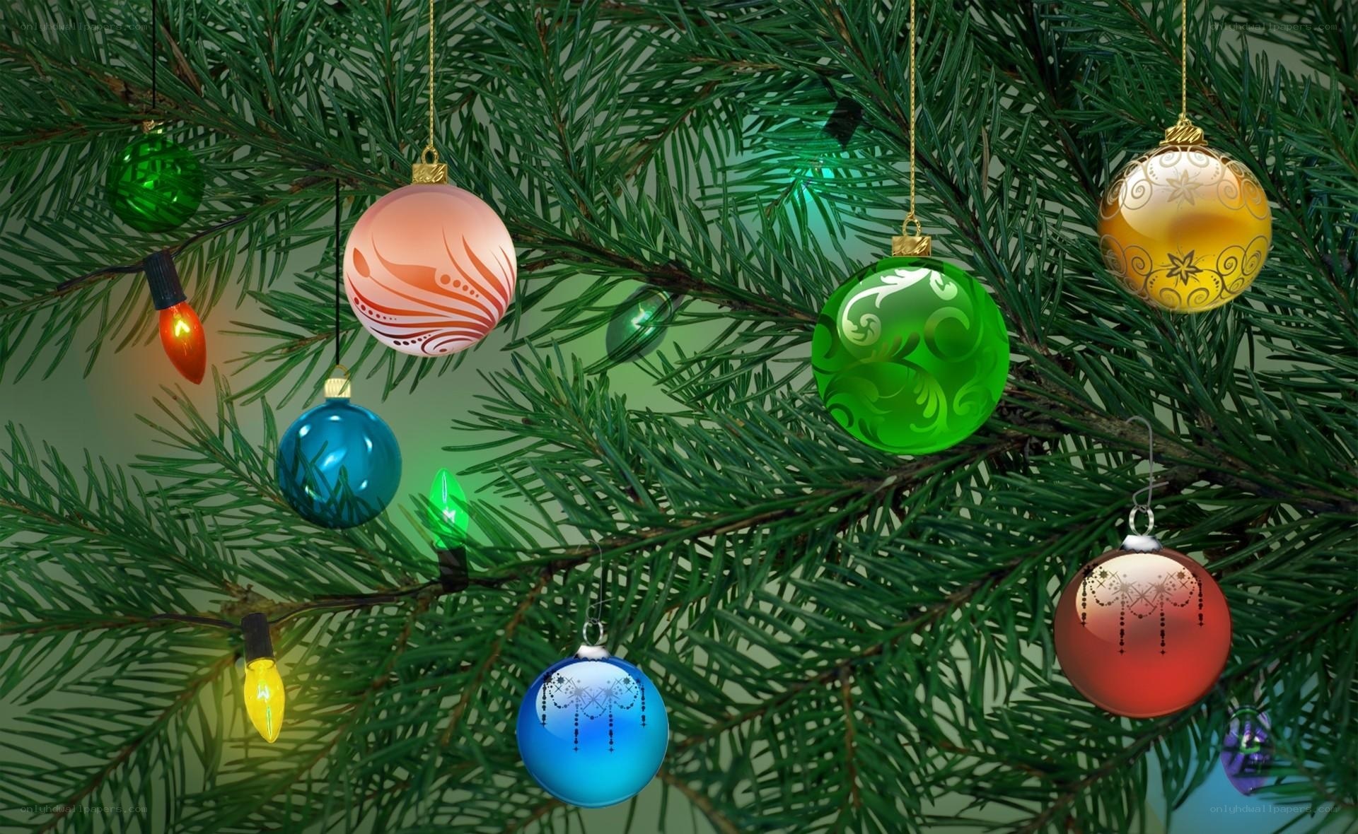 Christmas ornaments on tree