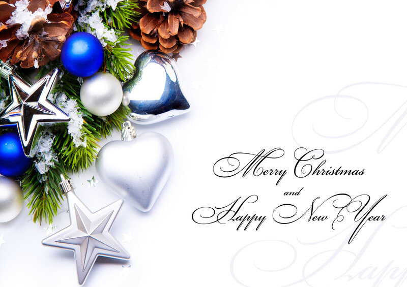 Christmas Ornaments on White — Festive