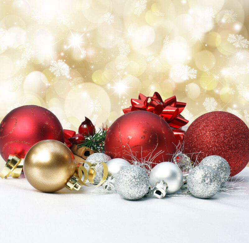 Christmas Ornaments on White — Red