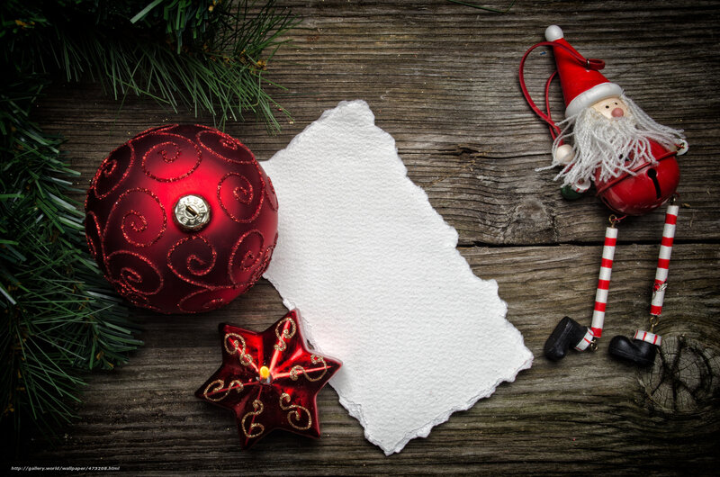 Christmas ornaments on wood