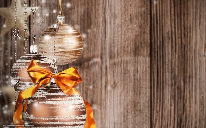 Christmas ornaments on wood