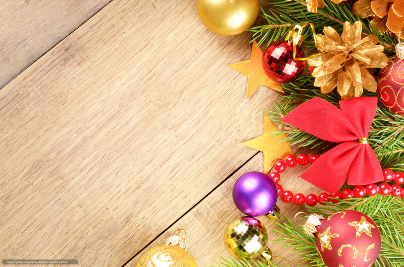 Christmas ornaments on wood