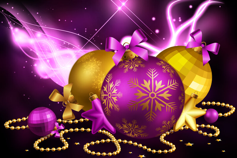 Christmas Ornaments — Purple, Festive, Night