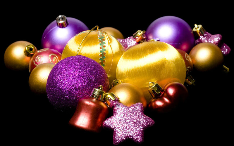 Christmas Ornaments — Purple, Festive, Photograph, Balls, Star