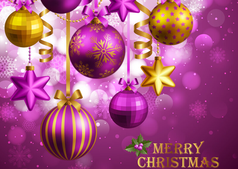 Christmas Ornaments — Purple, Festive