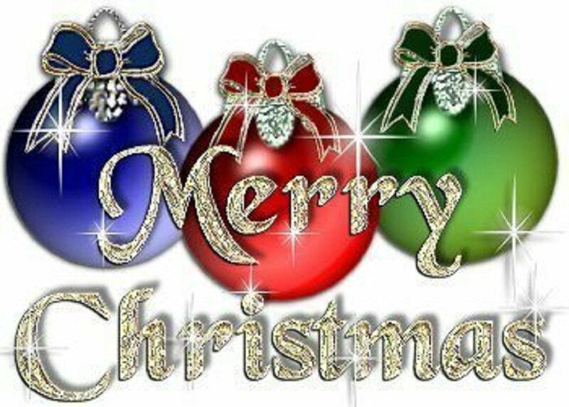 Christmas Ornaments — Red, Festive, Winter, Digital Art, Bows