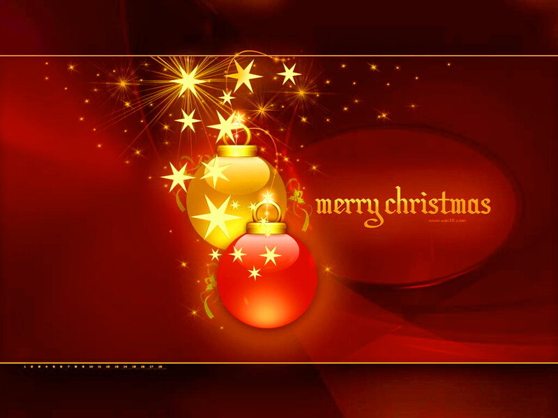 Christmas Ornaments — Red, Festive, Winter, Digital Art, Stars, Fireworks
