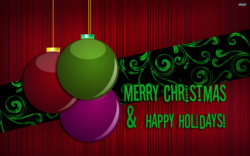 Christmas Ornaments — Red, Festive, Winter, Digital Art, Text