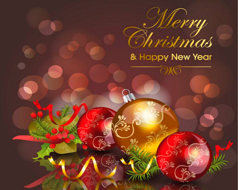Christmas Ornaments — Red, Festive, Winter, Illustration, Berries