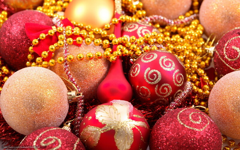 Christmas Ornaments — Red, Festive, Winter, Photograph, Beads, Ribbons