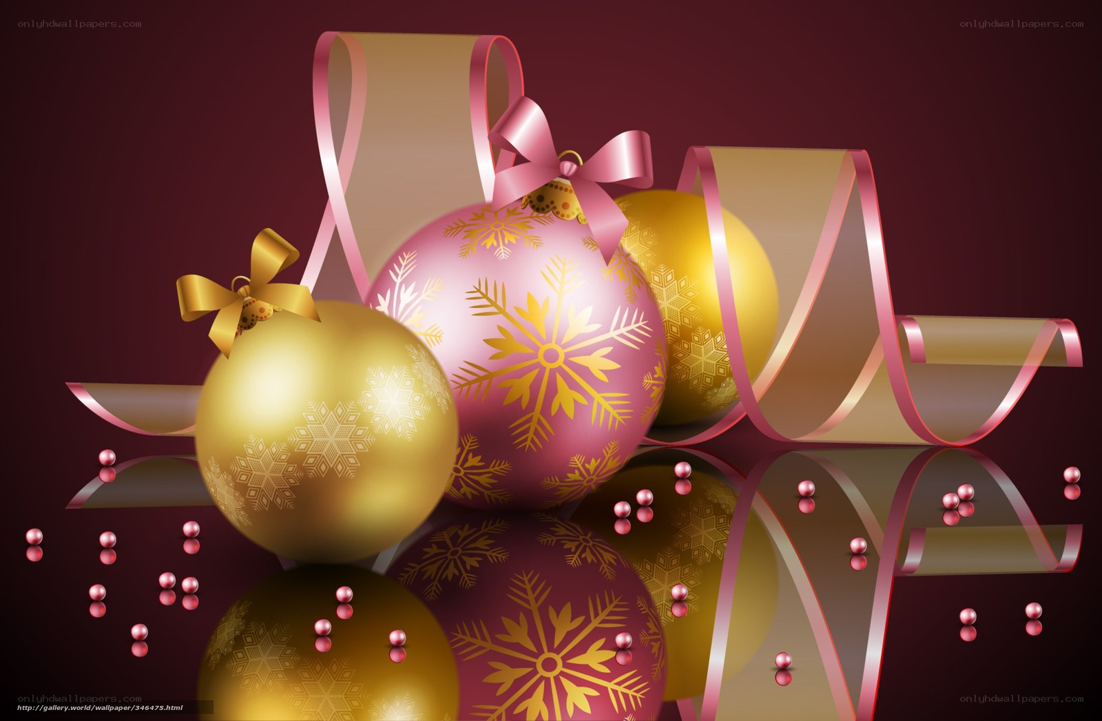 Christmas ornaments with ribbons