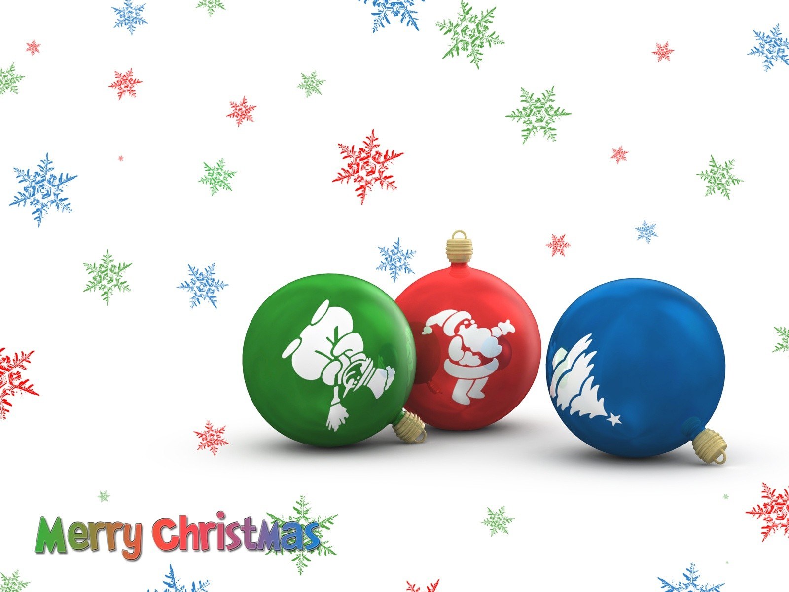 Christmas ornaments with snowflakes