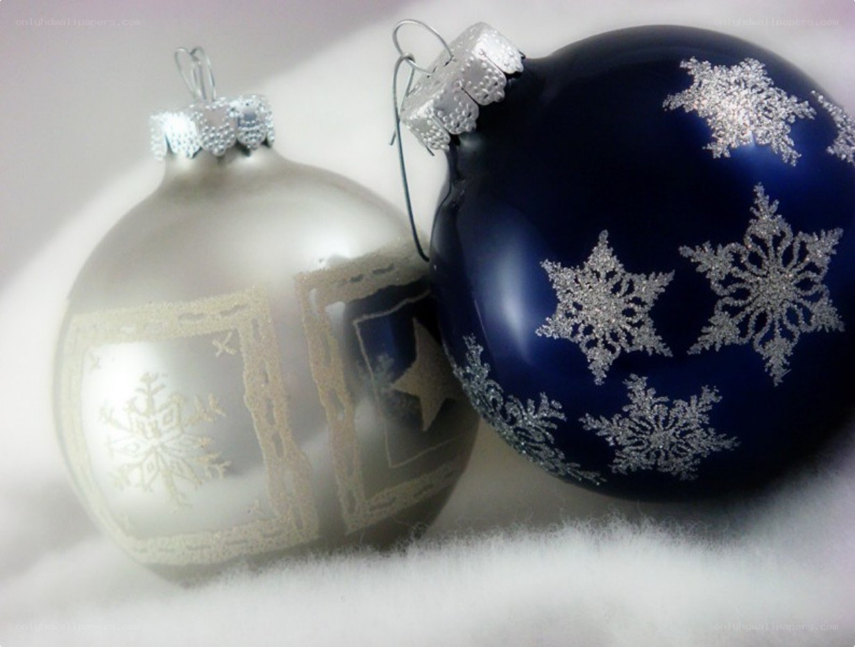 Christmas ornaments with snowflakes