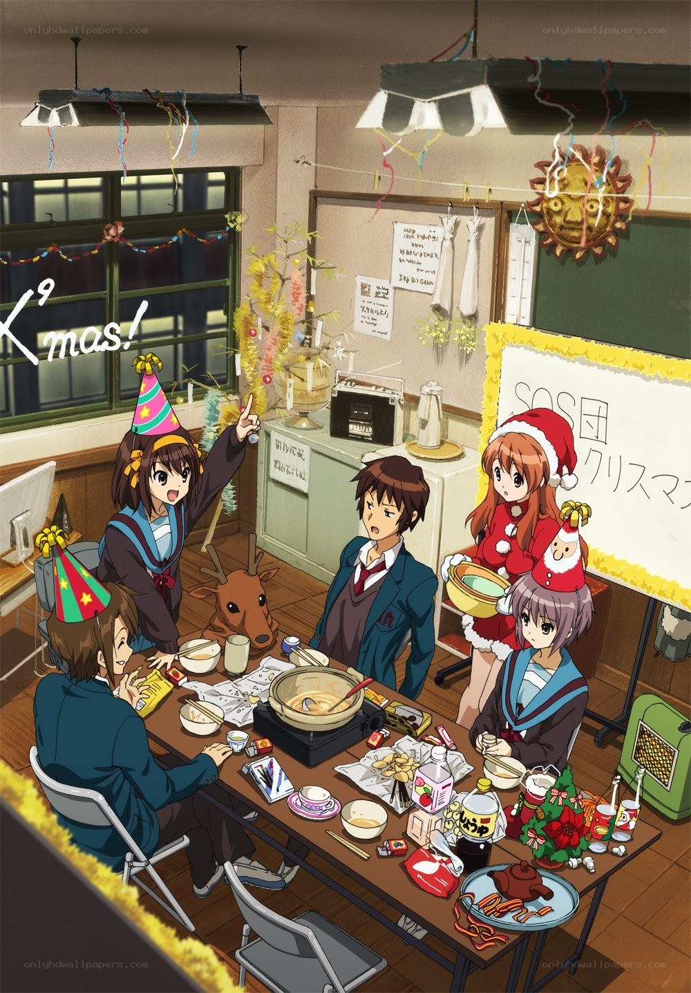 Christmas party in a classroom