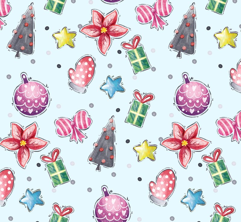 Christmas Pattern Illustration — Blue