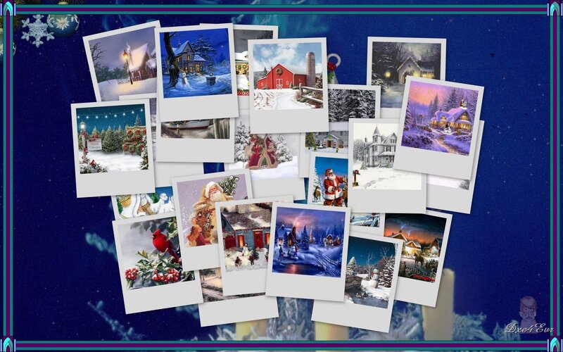 Christmas Photo Collage — Blue, Festive