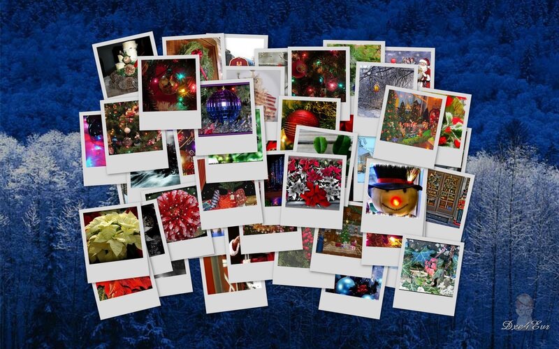 Christmas Photo Collage — Blue