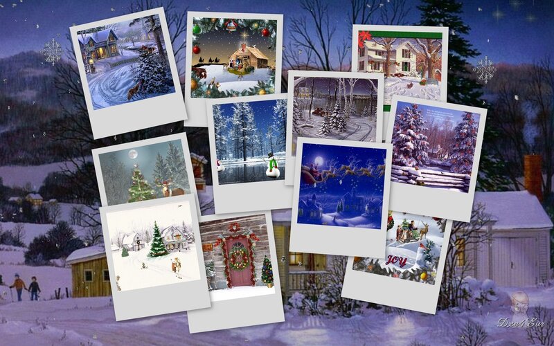 Christmas Photo Collage — White, Festive