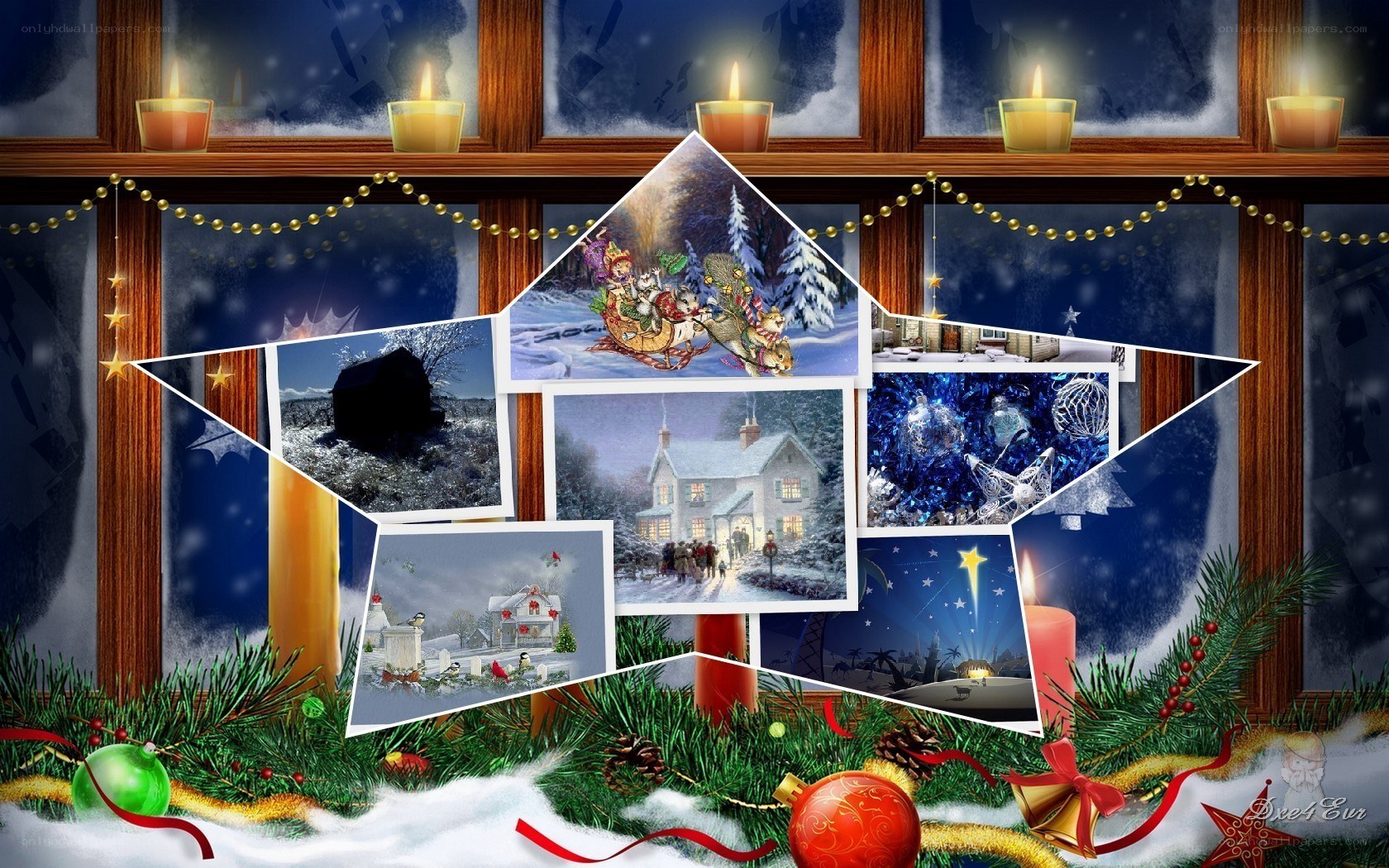 Christmas photo collage window