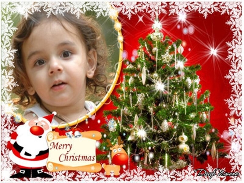 Christmas photo frame with child