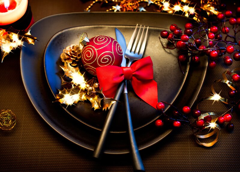 Christmas Place Setting — Black