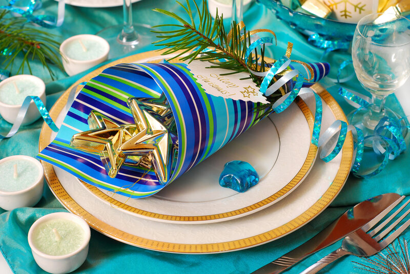 Christmas Place Setting — Blue