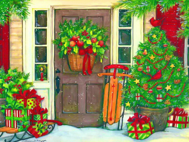 Christmas Porch Scene