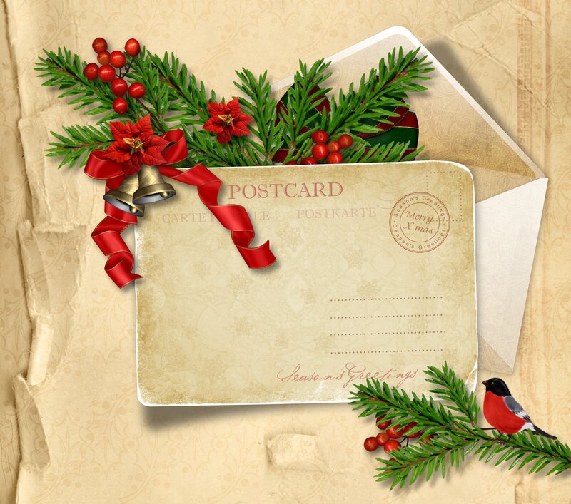Christmas Postcard — Beige