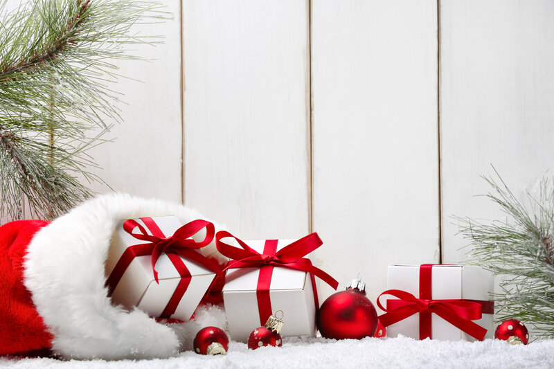 Christmas Presents and Ornaments — White