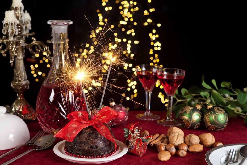 Christmas Pudding with Sparklers