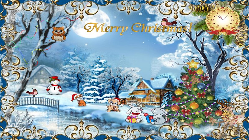 Christmas Scene with Animals