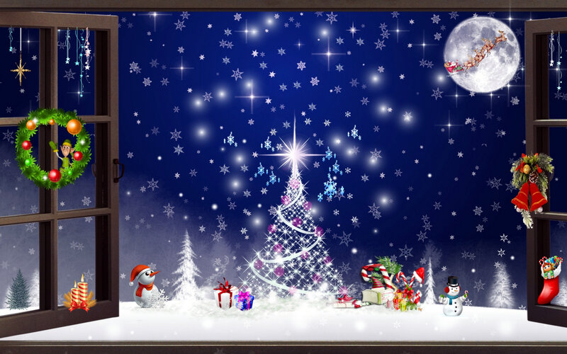Christmas Scene with Tree