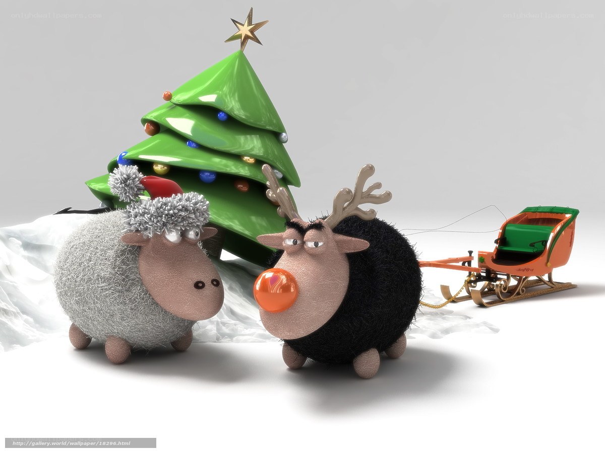 Christmas sheep and reindeer