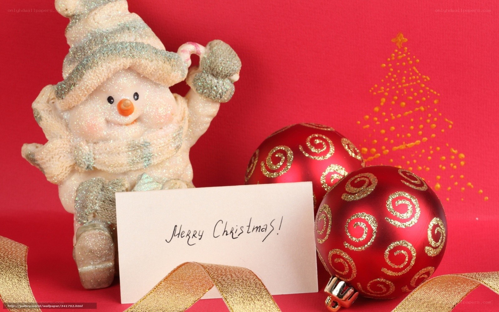 Christmas snowman and ornaments