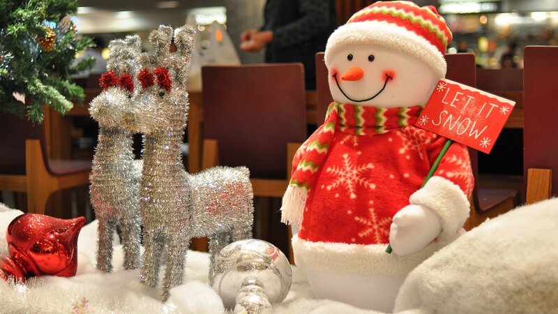 Christmas snowman and reindeer