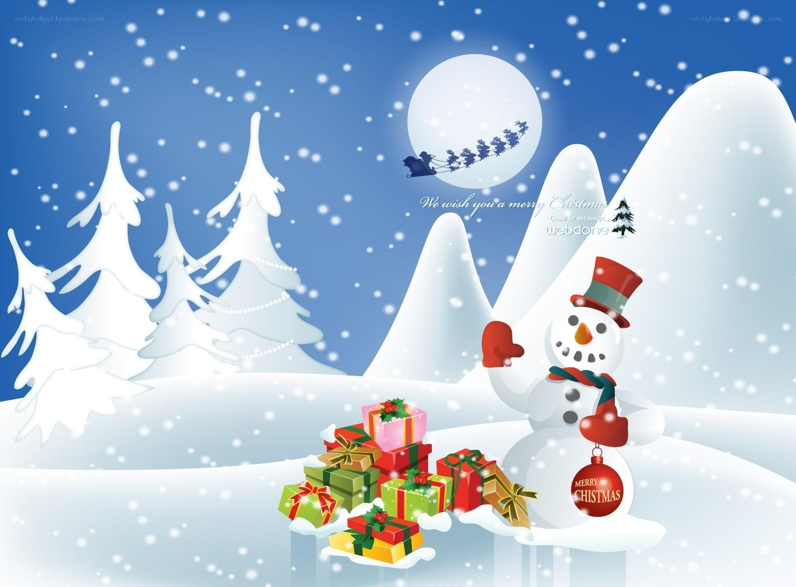Christmas snowman scene