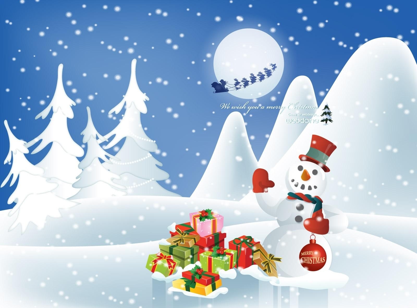 Christmas snowman scene